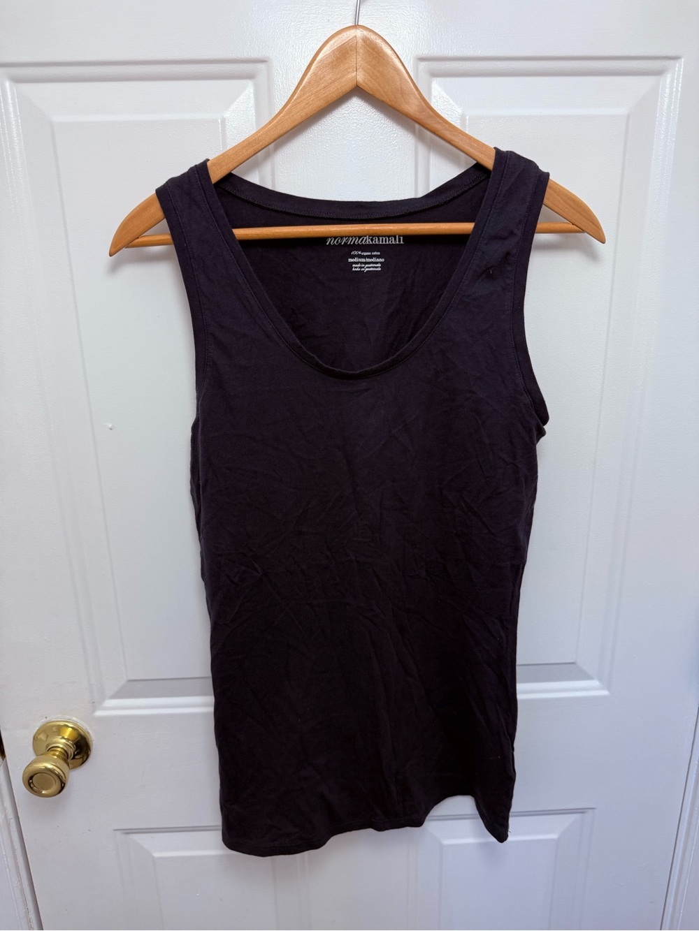 Norma Kamali Black Basic Scoop Neck Tank Top Size Medium Capsule Summer